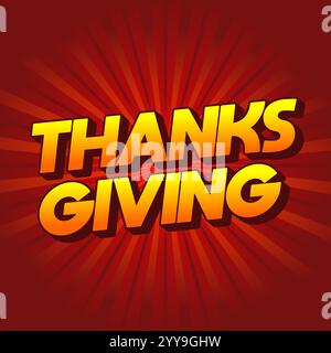 Thanksgiving text effect design for social media ads Stock Vector