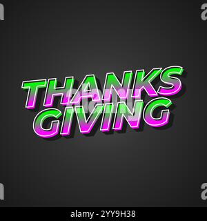 Thanksgiving text effect design for social media ads Stock Vector