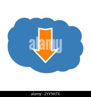 Download cloud icon. Vector illustration. Stock Vector