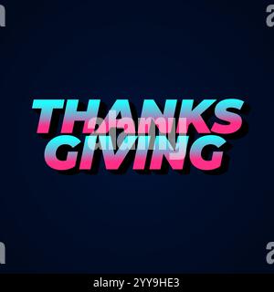 Thanksgiving text effect design for social media ads Stock Vector