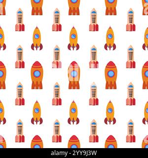 Vector flat space seamless pattern background. Cute color template with ...