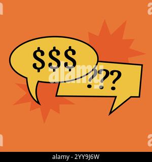 Communication speech bubbles on orange background. Vector illustration Stock Vector