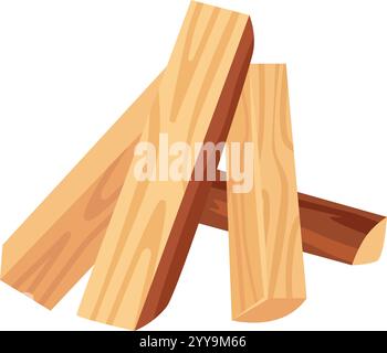 Firewood pieces creating a small pile, prepared for burning in the fireplace, delivering warmth and comfort during chilly winter days, enhancing cozy home atmospheres Stock Vector