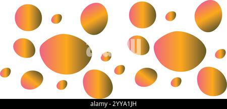 Golden Gradient Circles in Abstract Pattern Stock Vector