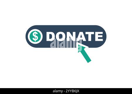 Donate button icon. solid icon style. icon related to charity. donation elements vector illustration Stock Vector