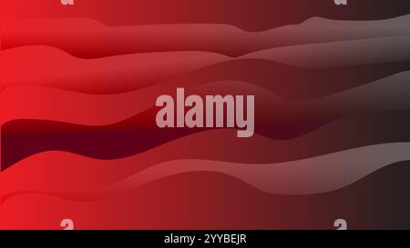 Red wavy abstract background wallpaper Stock Vector
