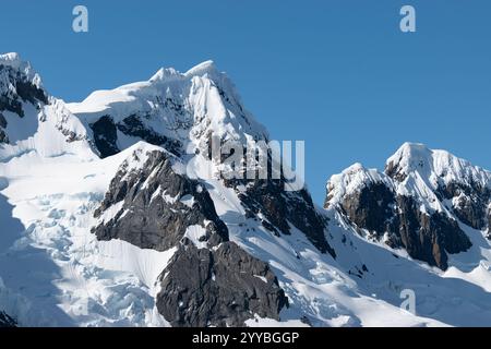Snow Covered Mountains in Antarctica. Stock Photo