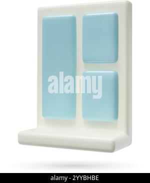 House window 3d vector icon installation and construction service illustration Stock Vector