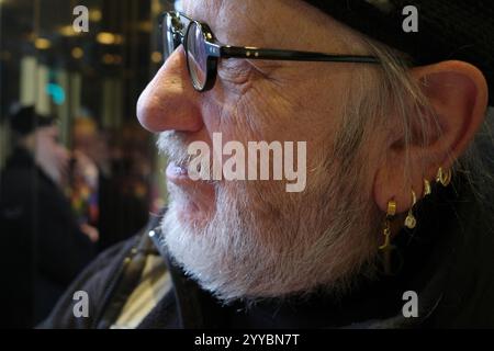 Portrait of a senior man with strong individual taste Stock Photo