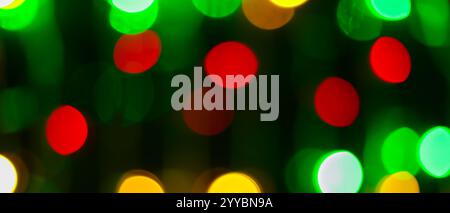 Colorful Defocused Bokeh Lights Creating Abstract Festive Background with Vibrant Colors Stock Photo