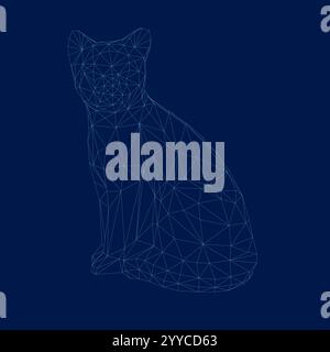 Wireframe Cat Standing American Cat vector illustration Stock Vector Image & Art - Alamy