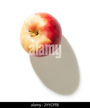 fresh red apple isolated on white background, top view Stock Photo