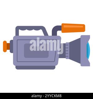 90 video camera for filming TV shows. portable camera for filming. Stock Vector