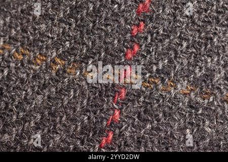 woolen gray fabric texture background Stock Photo