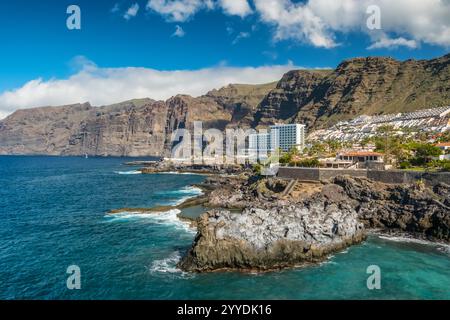 Aerial view of the Los Gigantes on Tenerife island, Spain. Stock Photo