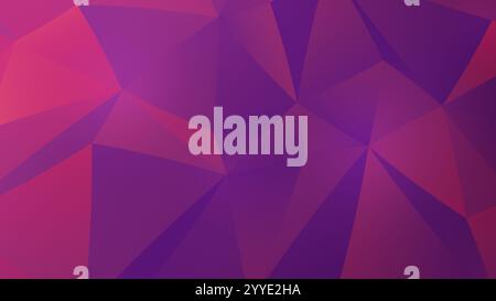 Purple and pink polygon vector pattern background with color gradient. Abstract full frame 3D triangular low poly style background with copy space. Stock Photo