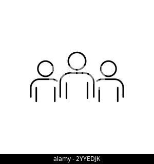business client icon, people group line sign - vector illustration Stock Vector