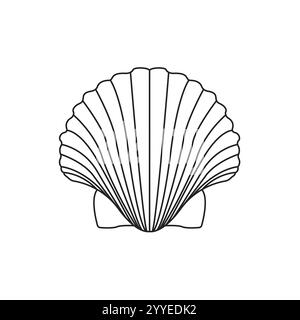 Shells line simple logo symbol icon vector graphic design illustration Stock Vector