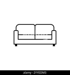 Sofa, linear style sign for mobile concept and web design. Symbol, logo illustration. Pixel perfect vector graphics Stock Vector