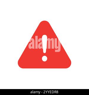 caution, exclamation mark white red color vector Stock Vector