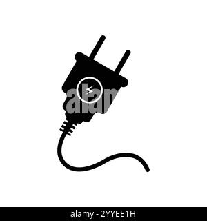 electric plug vector icon isolated on white background Stock Vector