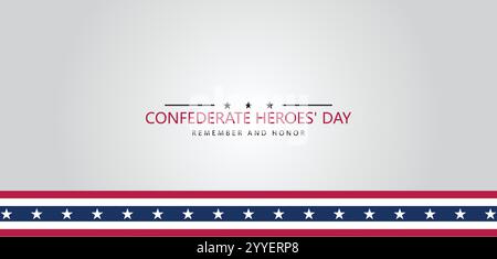 Remembering Confederate Heroes Day on January 19th Stock Vector