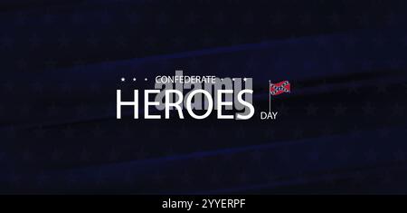 Remembering Confederate Heroes Day on January 19th Stock Vector
