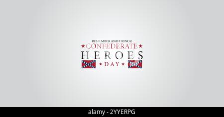 Remembering Confederate Heroes Day on January 19th Stock Vector