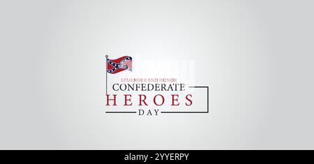 Remembering Confederate Heroes Day on January 19th Stock Vector