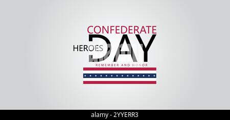 Remembering Confederate Heroes Day on January 19th Stock Vector