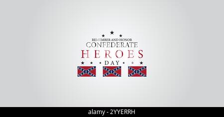 Remembering Confederate Heroes Day on January 19th Stock Vector