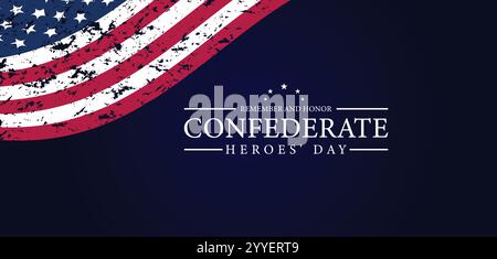 Remembering Confederate Heroes Day on January 19th Stock Vector
