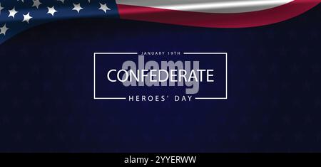 Remembering Confederate Heroes Day on January 19th Stock Vector