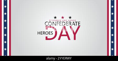 Remembering Confederate Heroes Day on January 19th Stock Vector
