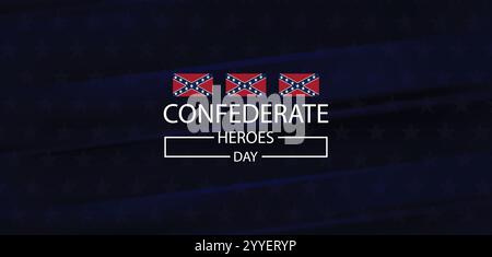 Remembering Confederate Heroes Day on January 19th Stock Vector