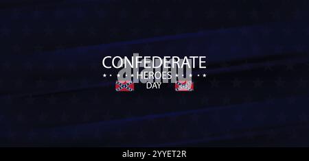 Remembering Confederate Heroes Day on January 19th Stock Vector