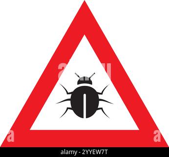 Computer virus sign warning trojan mailware. Security internet virus alert infection. Stock Vector