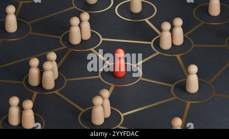 3D illustration of green pawns choosing the best way forward instead of the worst one. Right path concept.3D rendering on black background. Stock Photo