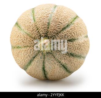 Cantaloupe melon isolated on white background. File contains clipping path. Stock Photo