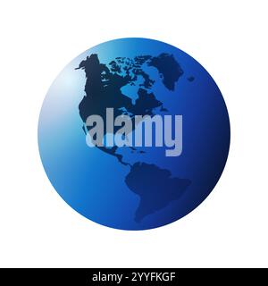 Blue Earth Globe Design Layout - Global Business, Technology, Globalisation Concept, Multi Purpose Vector Clip-Art Template - Isolated on White Backgr Stock Vector