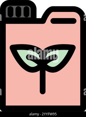 Organic fertilizer container symbol - Ecological farming icon. Stock Vector