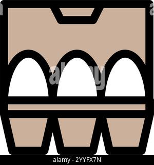 Eggs in a package symbol - Ecological farming icon. Stock Vector