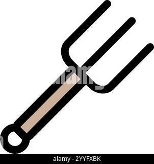 Pitchfork symbol - Ecological farming icon. Stock Vector