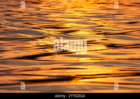 Sunset reflections on water lake Stock Photo