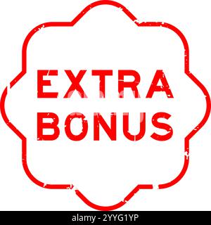Grunge red extra bonus word rubber seal stamp on white background Stock Vector