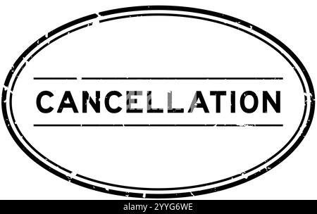 Grunge black cancellation word oval rubber seal stamp on white background Stock Vector