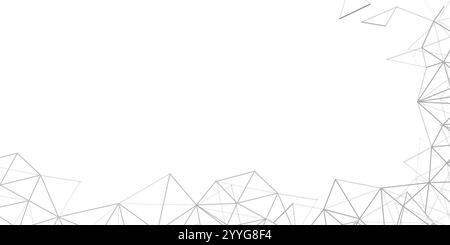 Abstract Black and White Modern Cloud Computing and Digital Network Connections, IT or Technology Design - Polygonal Grid, Wire Frame Isolated on Whit Stock Vector