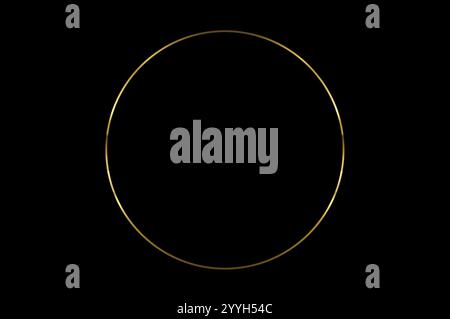 Gold circle frame bokeh on black background Stock Photo