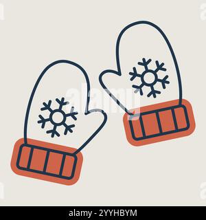 Snowflake gloves vector icon. Winter sign. Graph symbol for event and holiday web site and apps design, logo, app, UI Stock Vector