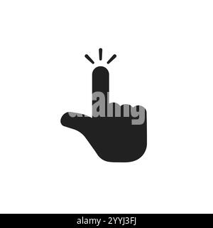 finger click like black hand push button Stock Vector